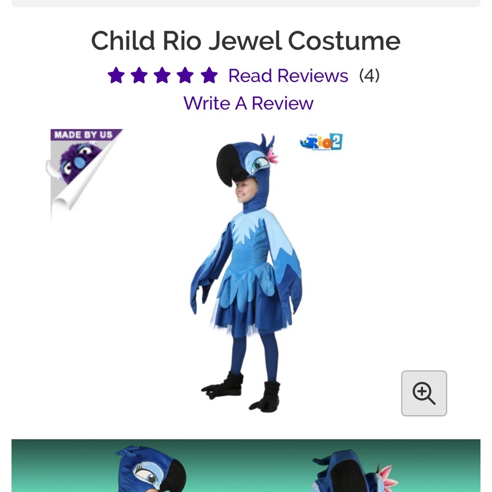 Girls Rio bird Halloween costume
